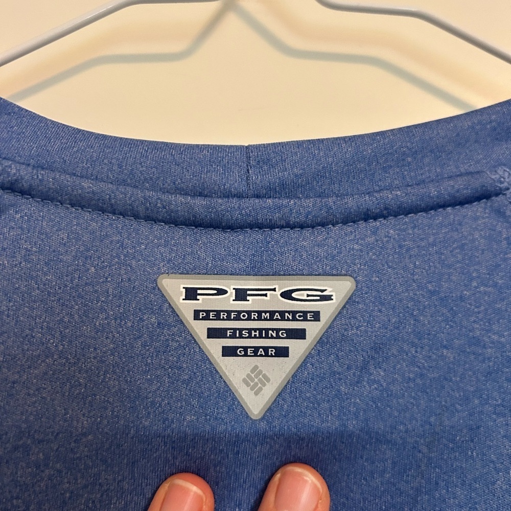 Columbia Men's Ocean Blue Long Sleeve Tee -PFG - Picture 6 of 7